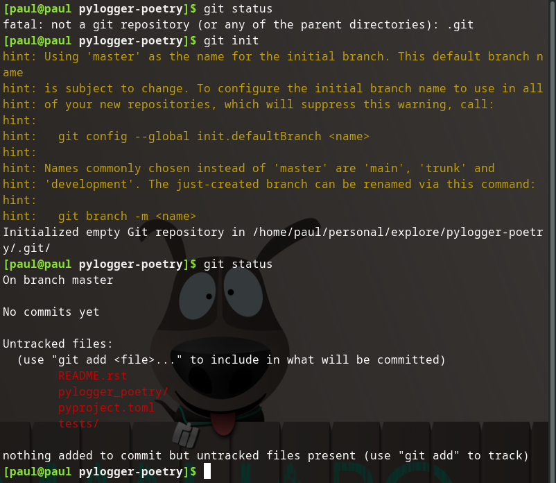 Poetry Initialize Git